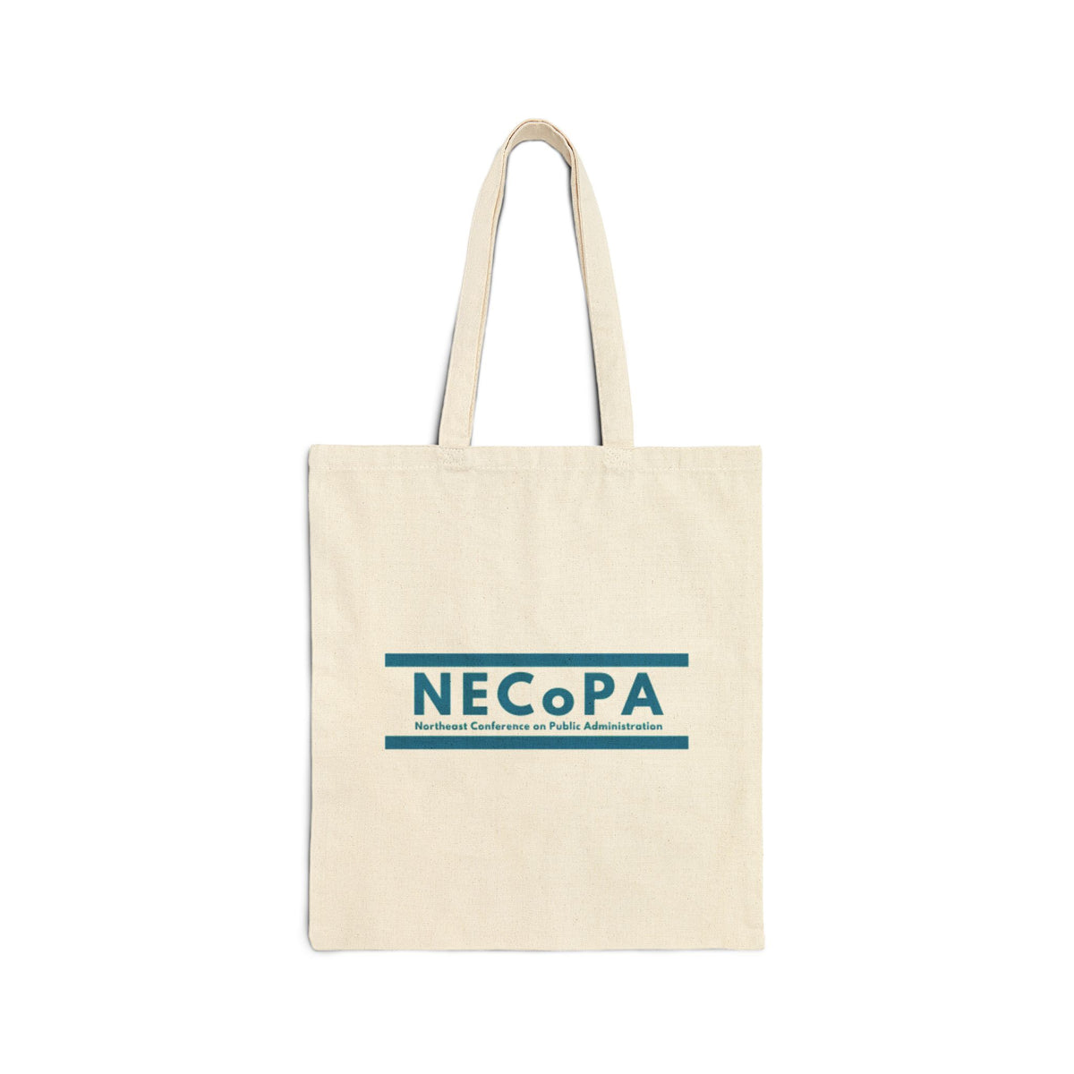 NECoPA Logo Cotton Tote Bag – Conference Canvas Shopper with Laurel Print
