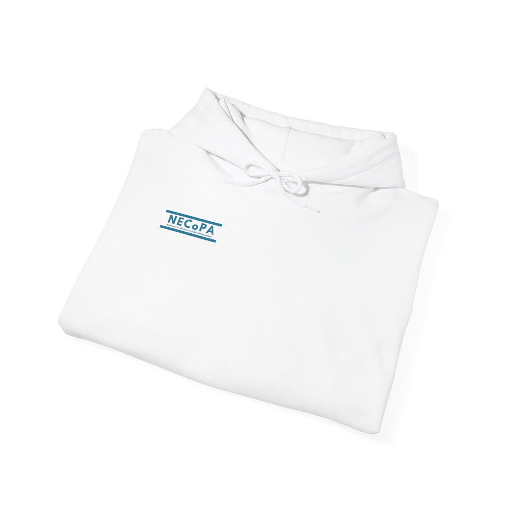 NECOPA Minimal Logo Hoodie | White Pullover with Sleeve Print