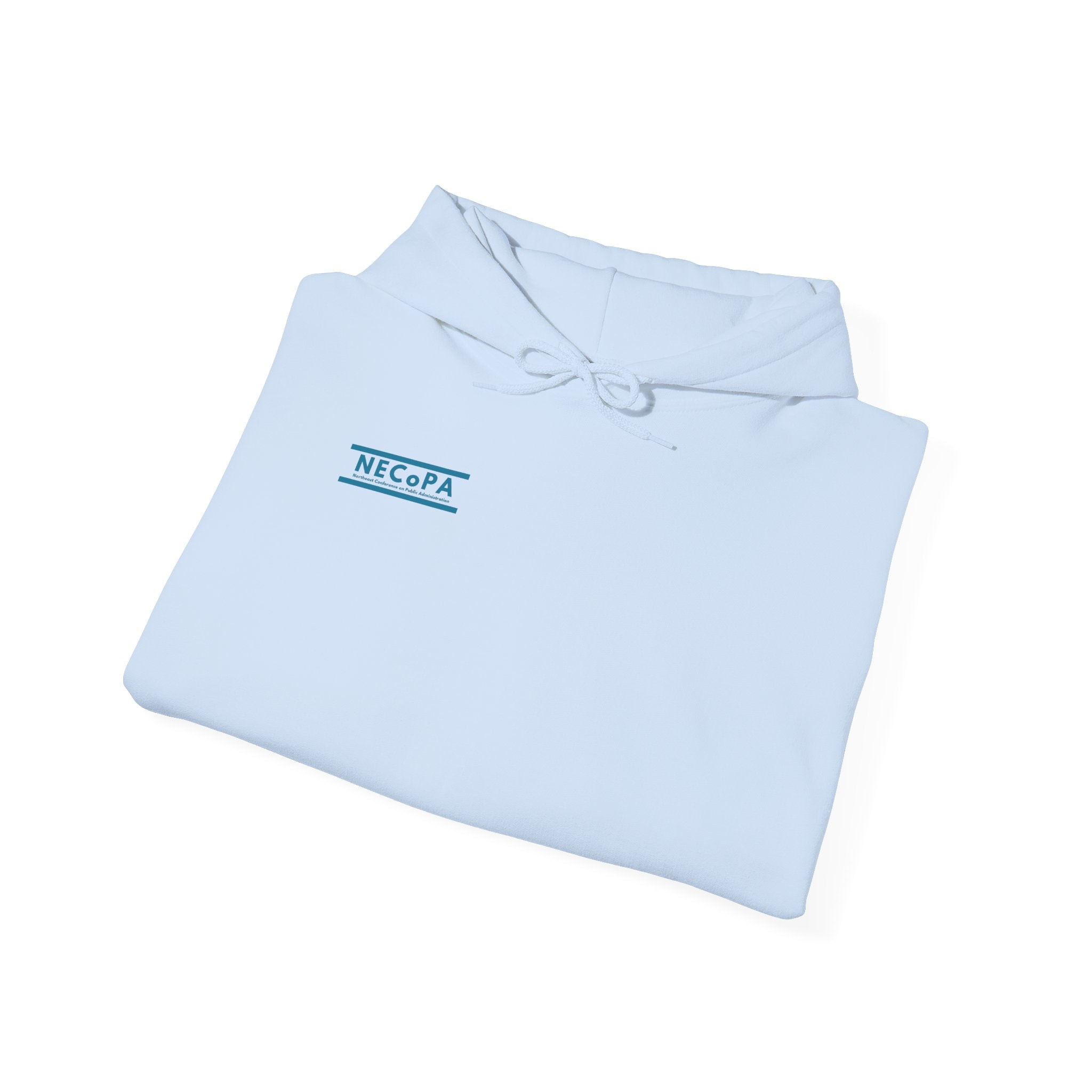 NECOPA Minimal Logo Hoodie | White Pullover with Sleeve Print