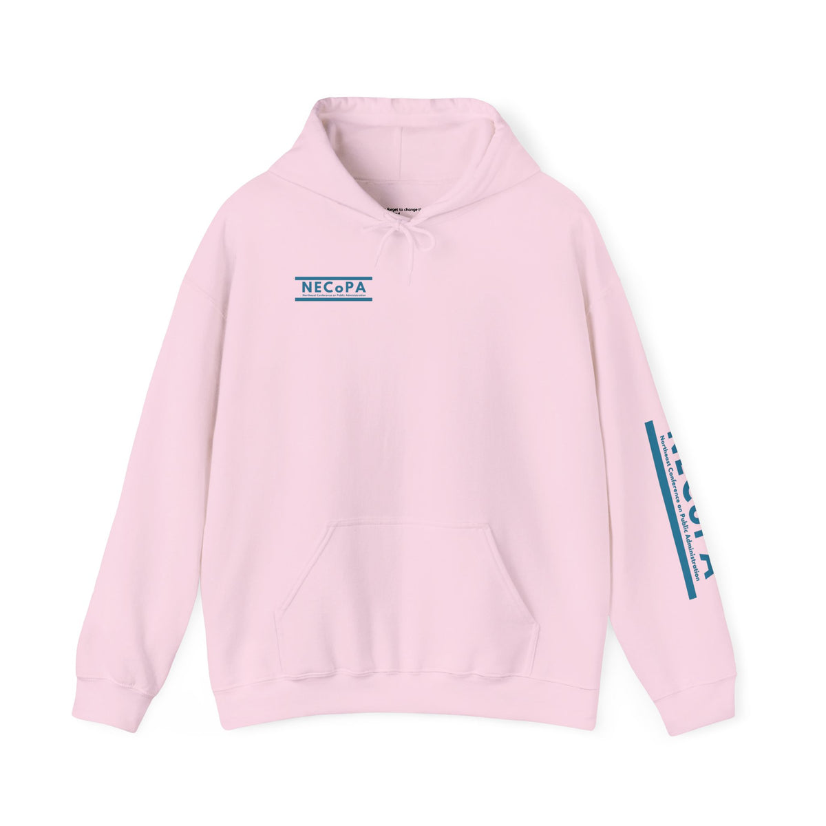NECOPA Minimal Logo Hoodie | White Pullover with Sleeve Print