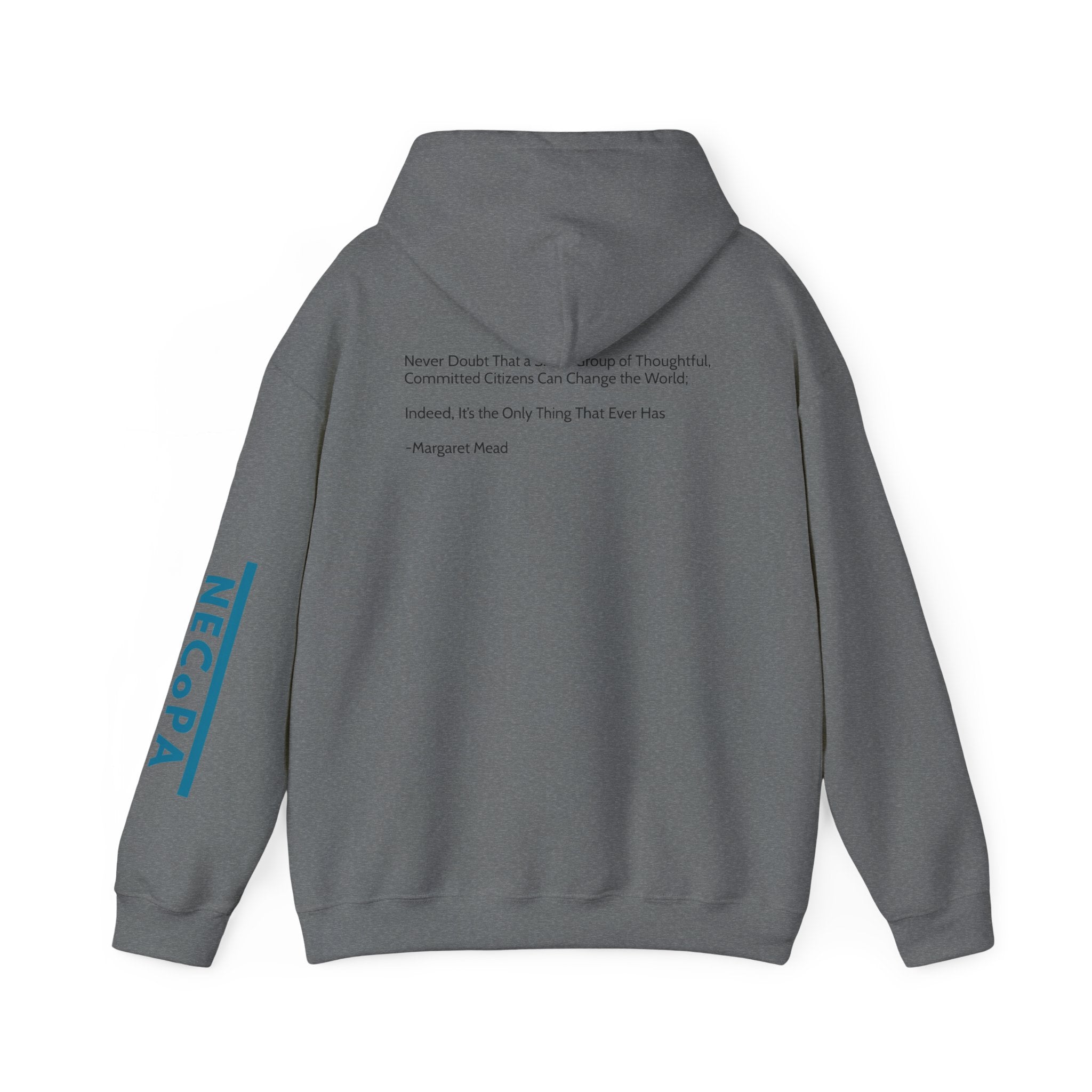 NECOPA Minimal Logo Hoodie | White Pullover with Sleeve Print