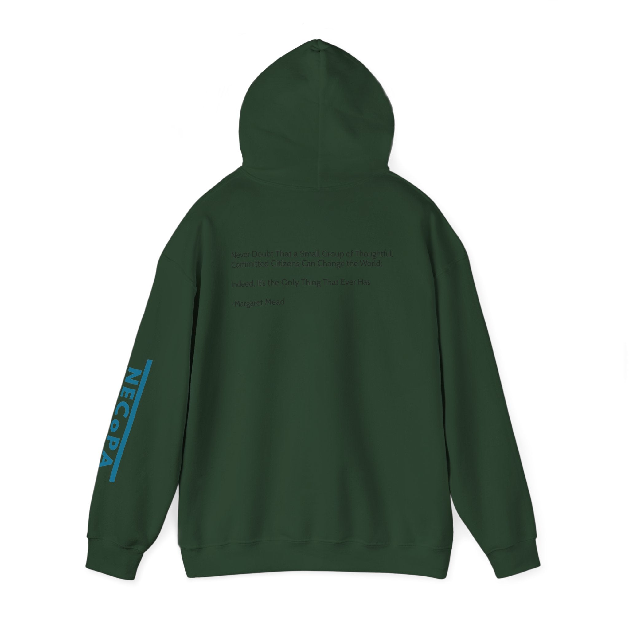 NECOPA Minimal Logo Hoodie | White Pullover with Sleeve Print