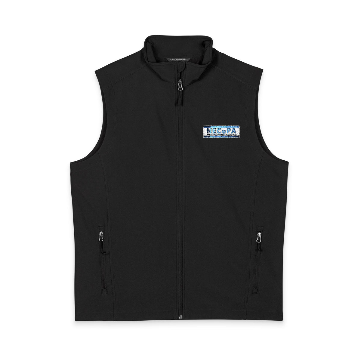 Men's Black Soft Shell Vest with NECoPA Patch (Lightweight Windproof Layer)
