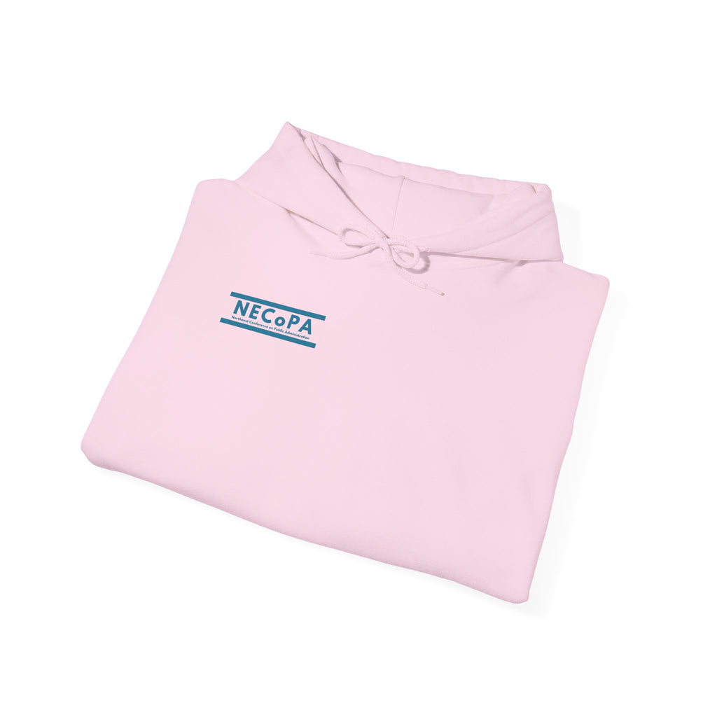 NECOPA Minimal Logo Hoodie | White Pullover with Sleeve Print