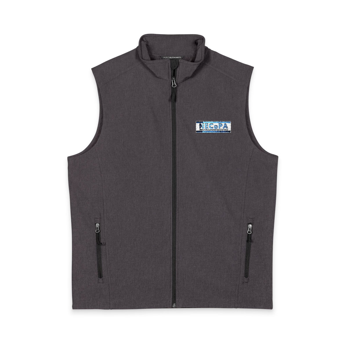 Men's Black Soft Shell Vest with NECoPA Patch (Lightweight Windproof Layer)