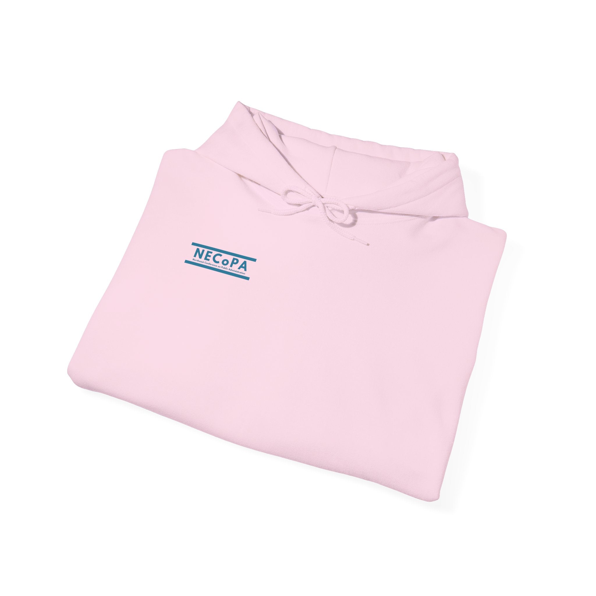 NECOPA Minimal Logo Hoodie | White Pullover with Sleeve Print
