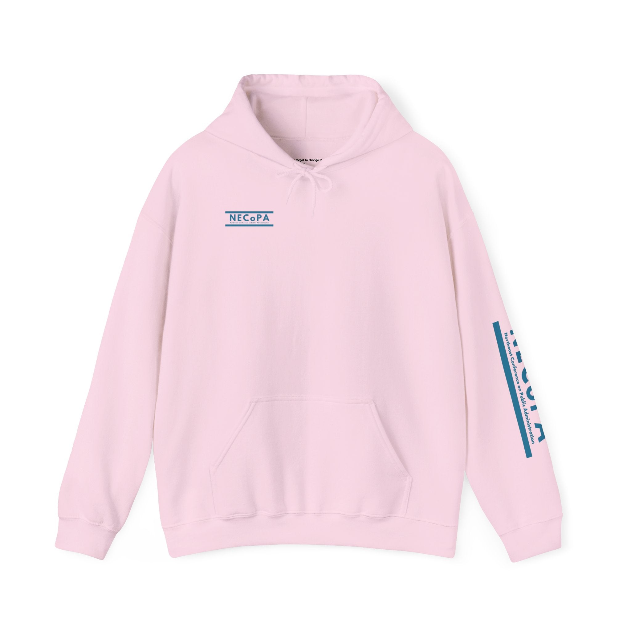 NECOPA Minimal Logo Hoodie | White Pullover with Sleeve Print