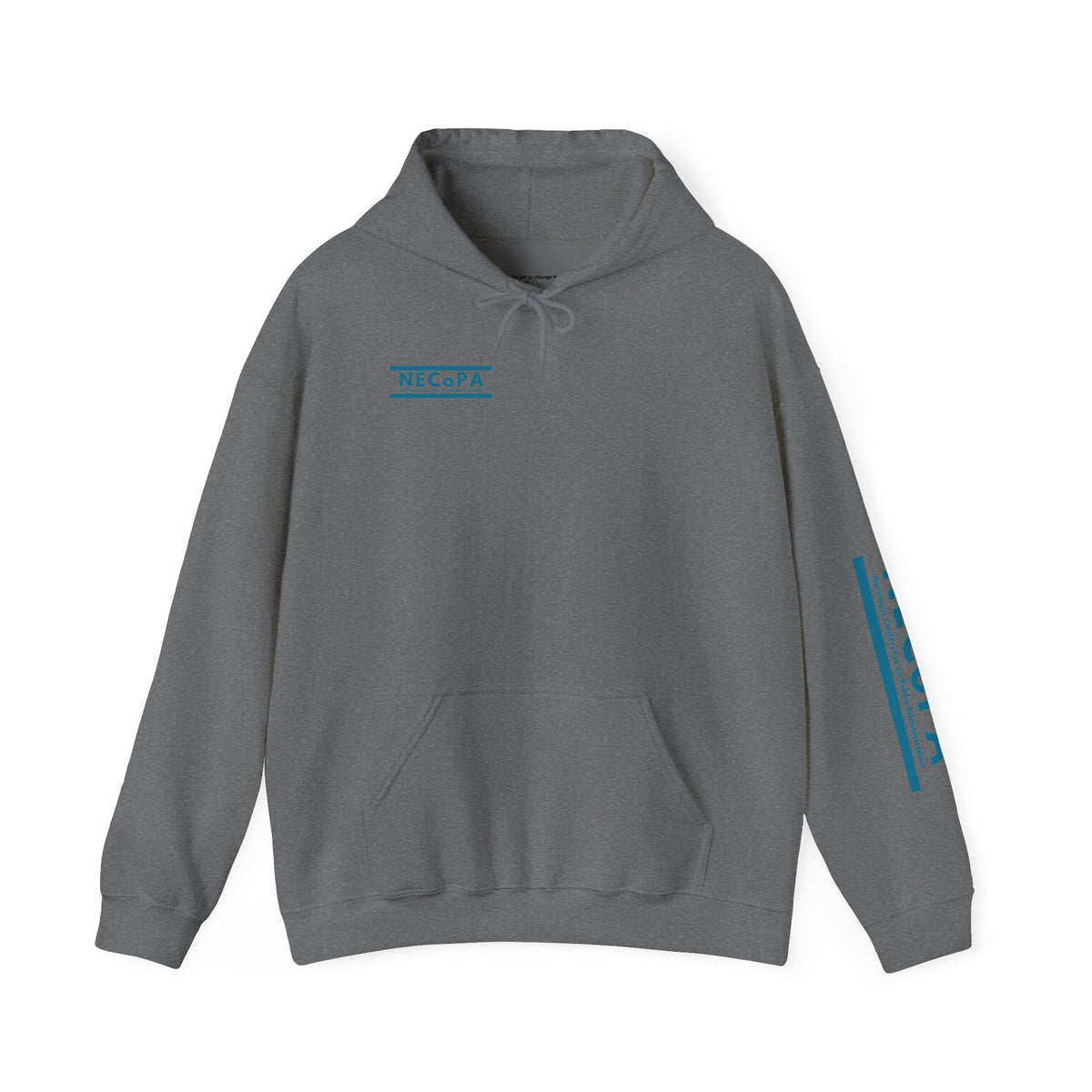 NECOPA Minimal Logo Hoodie | White Pullover with Sleeve Print