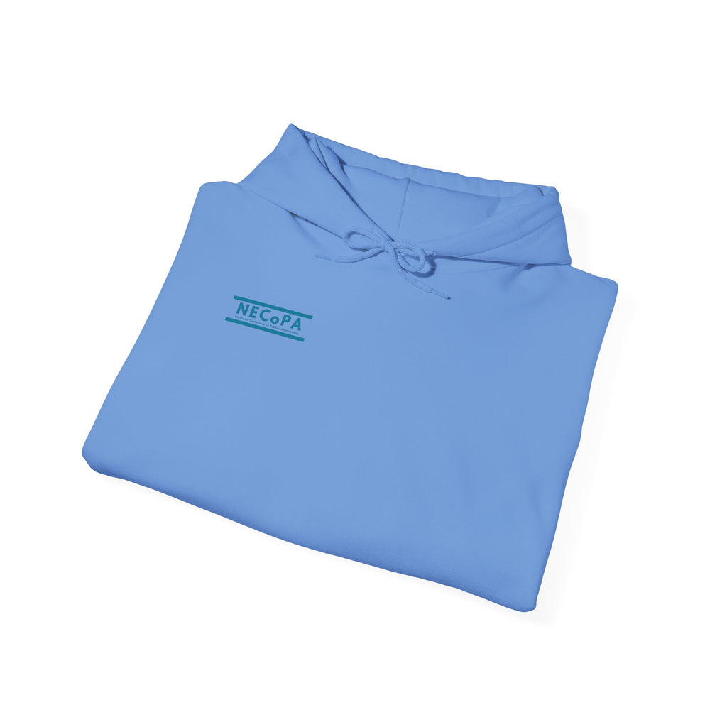 NECOPA Minimal Logo Hoodie | White Pullover with Sleeve Print