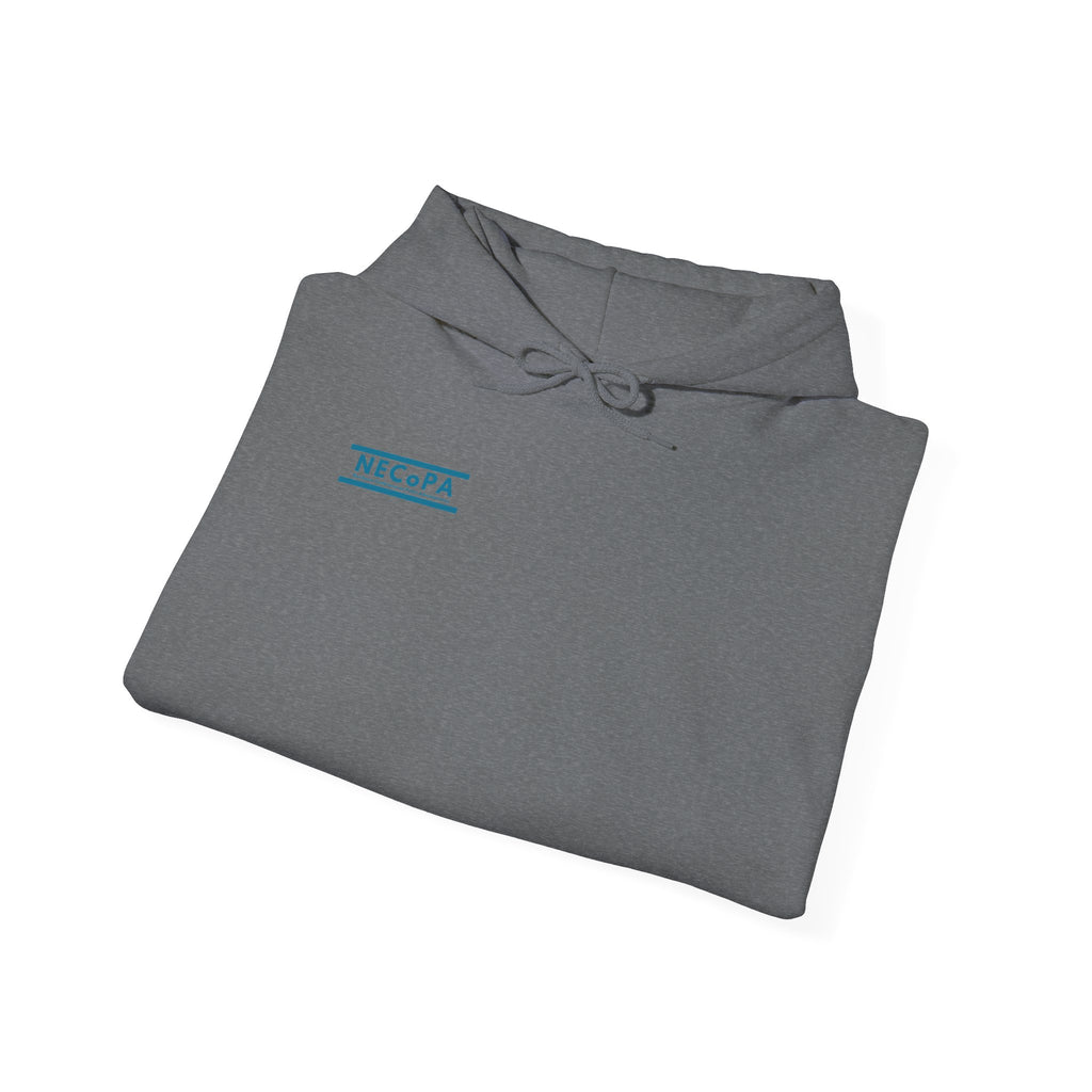 NECOPA Minimal Logo Hoodie | White Pullover with Sleeve Print