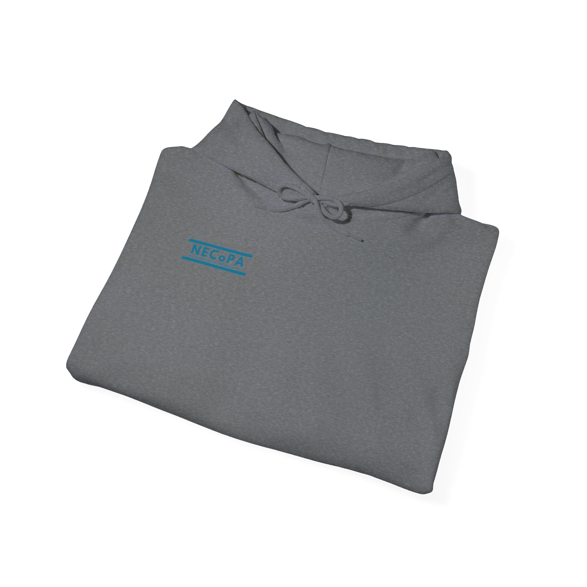 NECOPA Minimal Logo Hoodie | White Pullover with Sleeve Print
