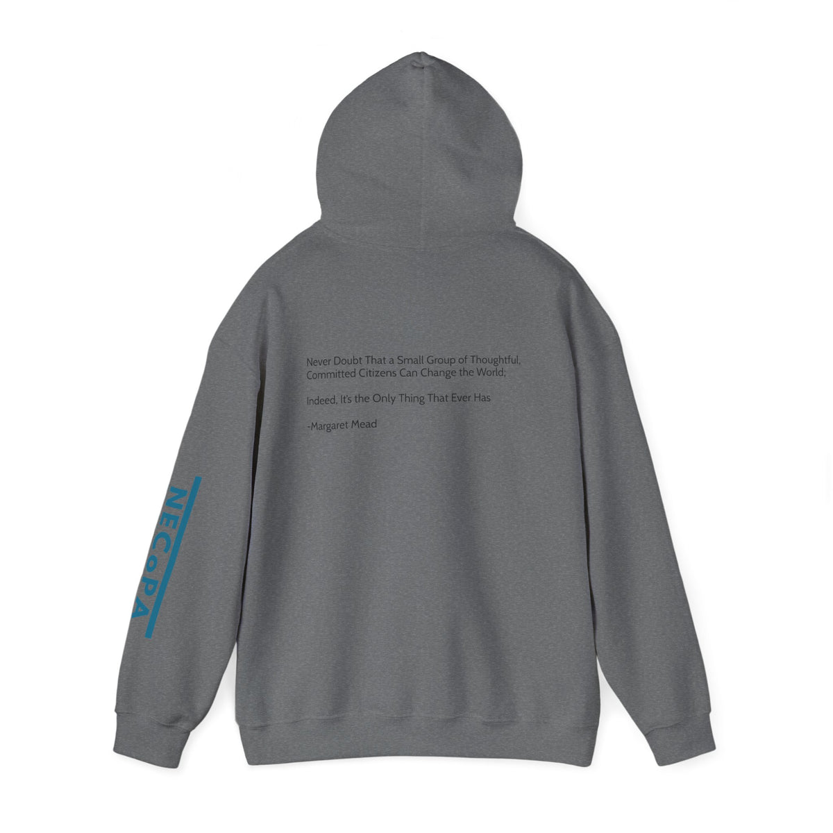 NECOPA Minimal Logo Hoodie | White Pullover with Sleeve Print