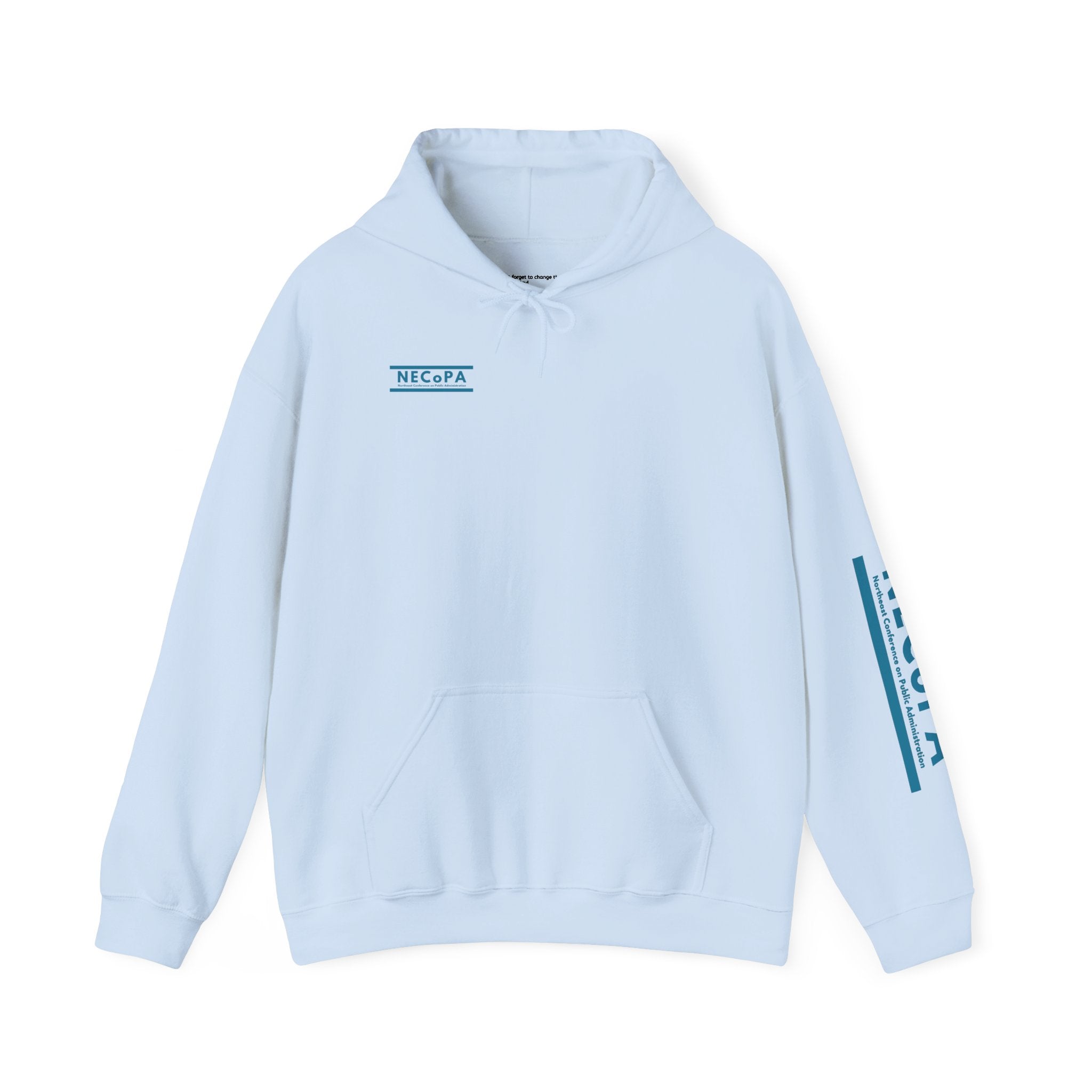 NECOPA Minimal Logo Hoodie | White Pullover with Sleeve Print