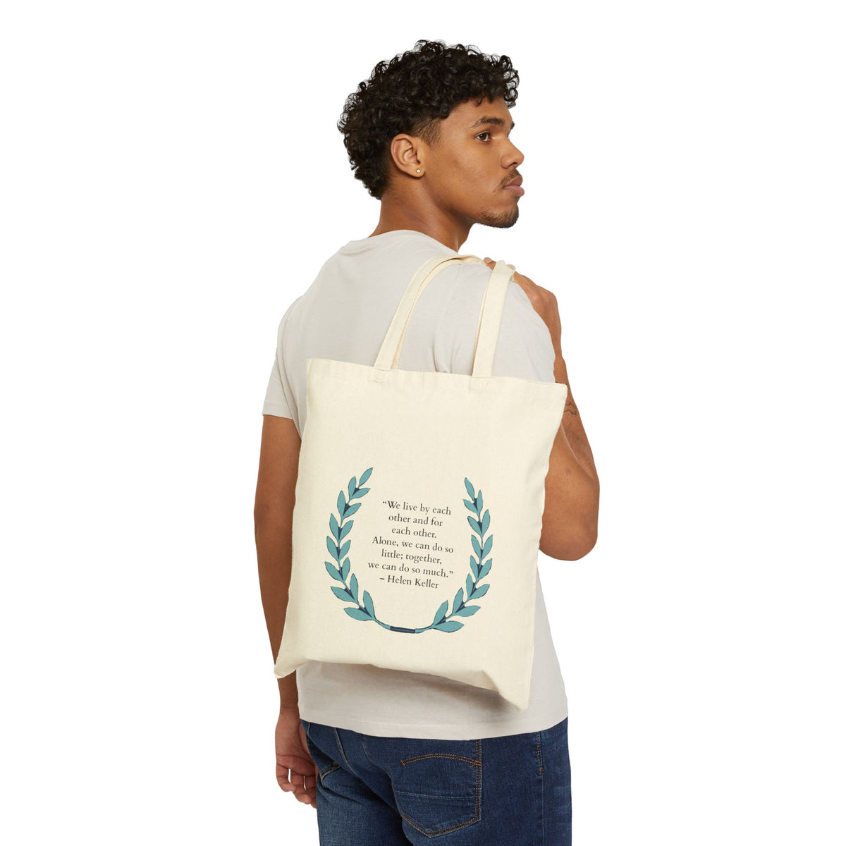 NECoPA Logo Cotton Tote Bag – Conference Canvas Shopper with Laurel Print