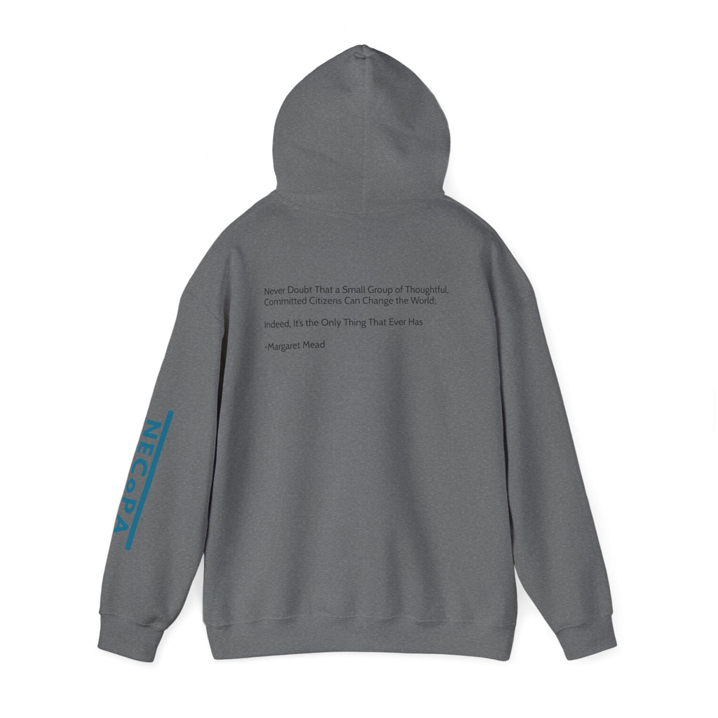 NECOPA Minimal Logo Hoodie | White Pullover with Sleeve Print