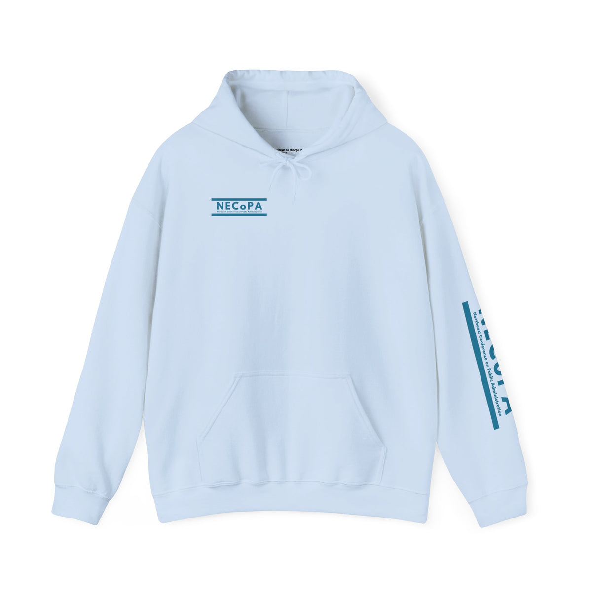 NECOPA Minimal Logo Hoodie | White Pullover with Sleeve Print